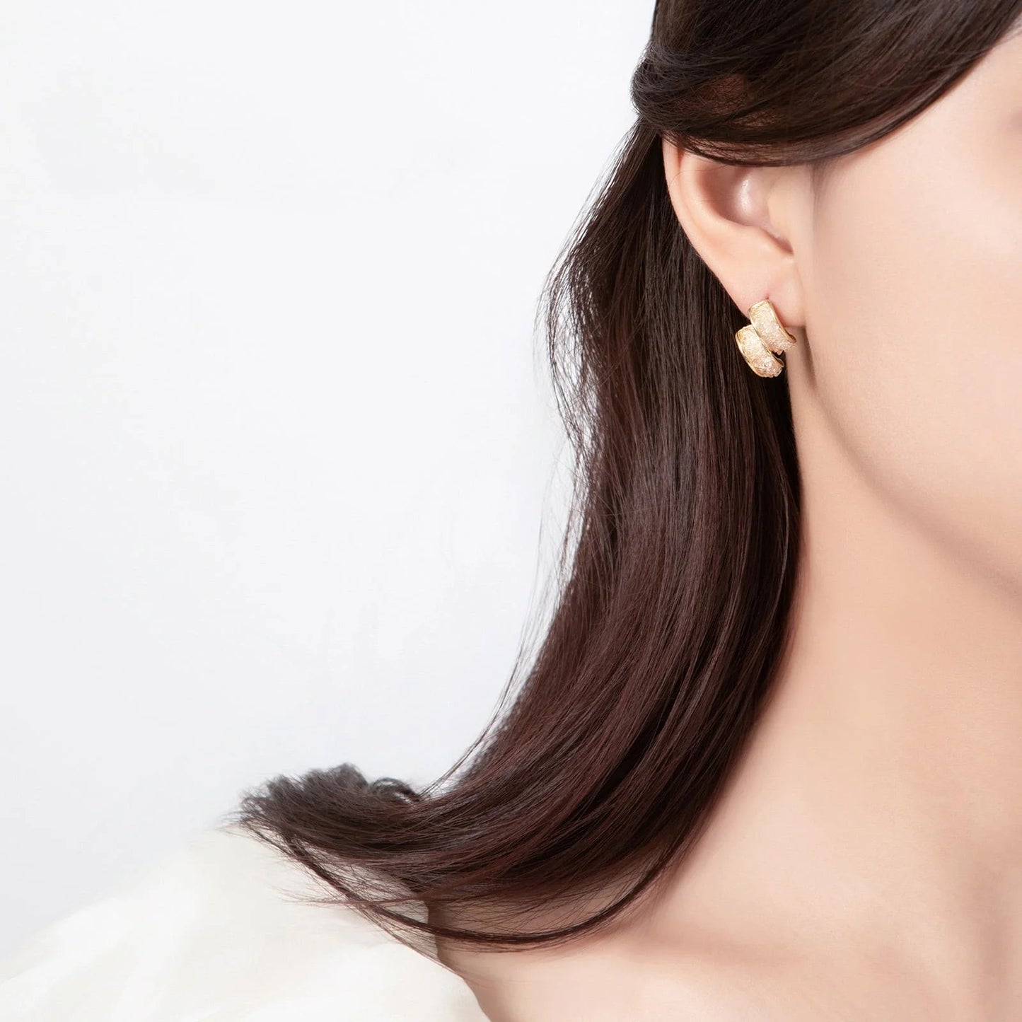 Crystal Chunky Huggie Earrings