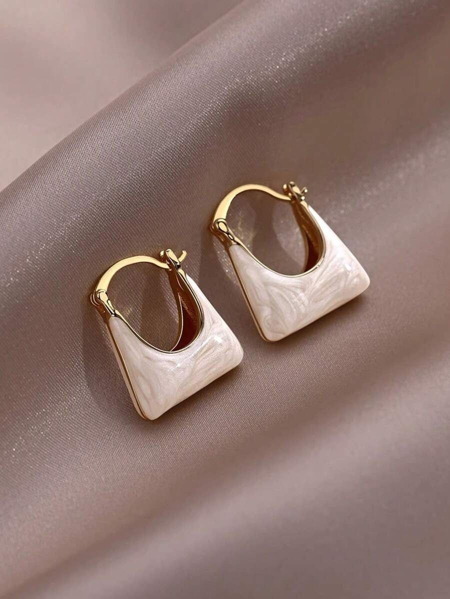 Korean Style Bag Shaped Hoop Earrings