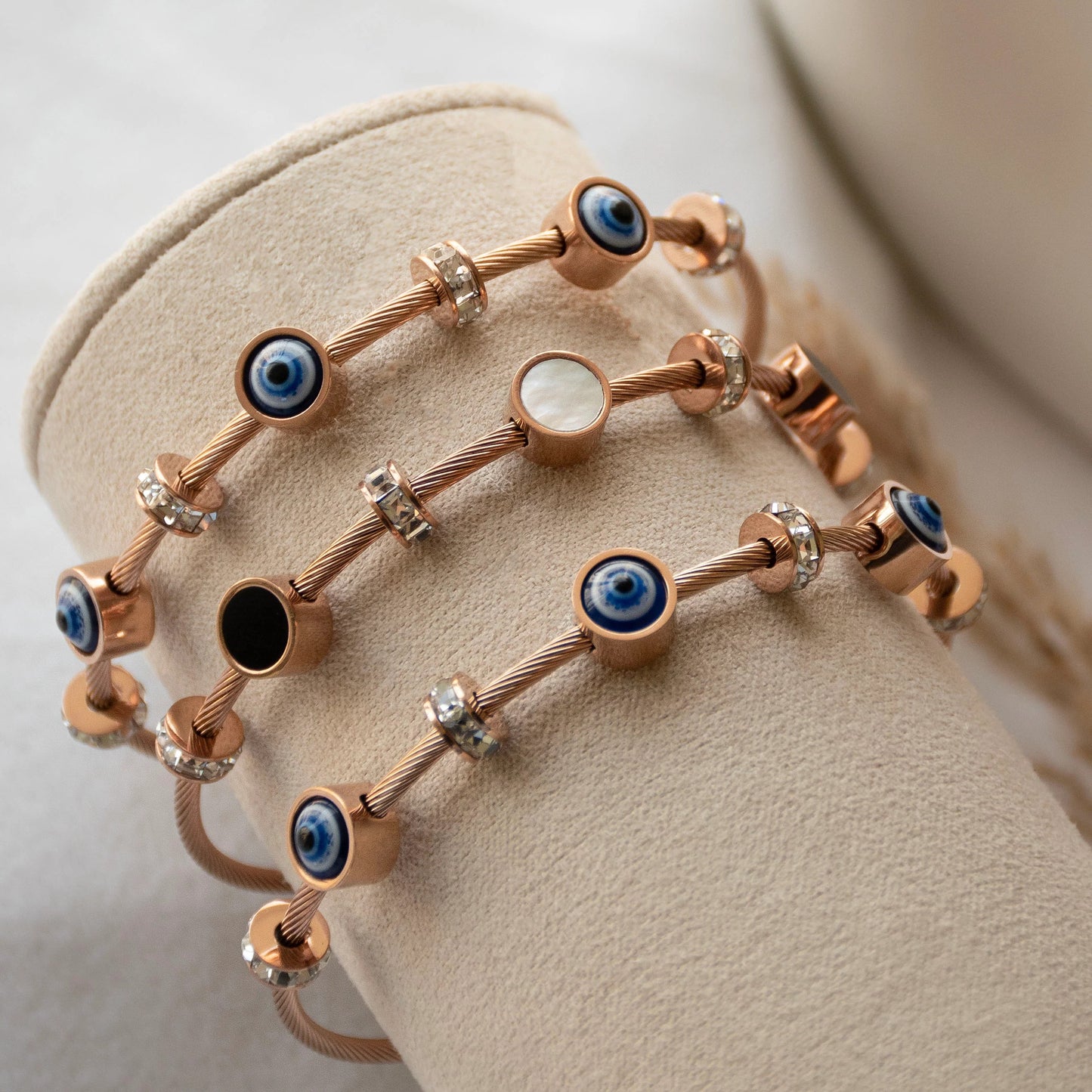 Sleek Jewel Cable Bangle Bracelets