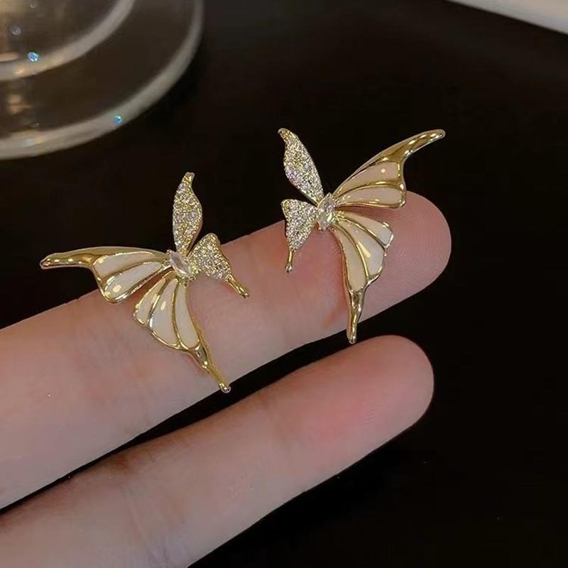 Golden Butterfly Wing Earrings