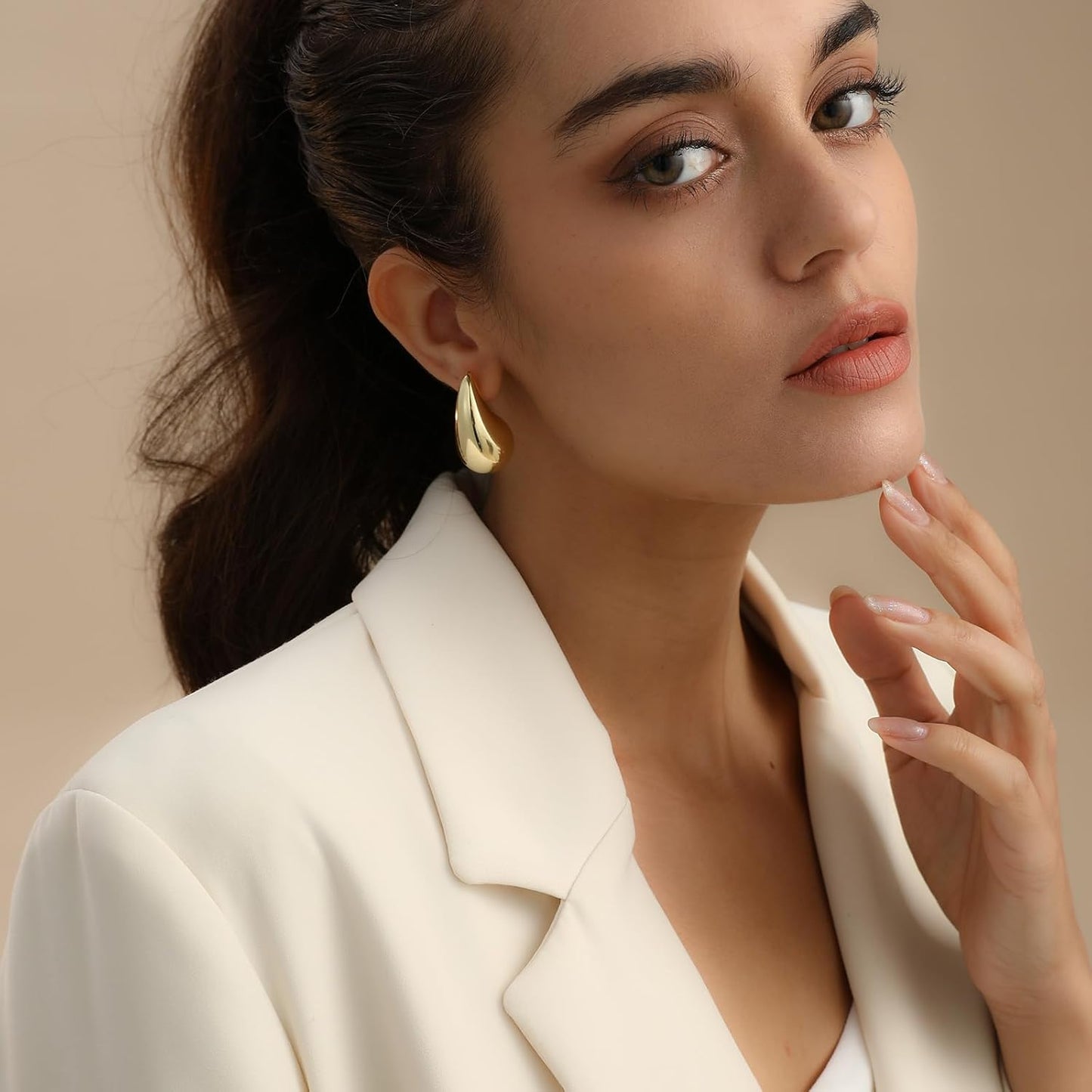 Trendy Water Drop Stud Earrings