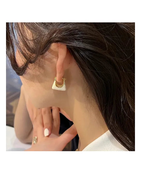 Korean Style Bag Shaped Hoop Earrings