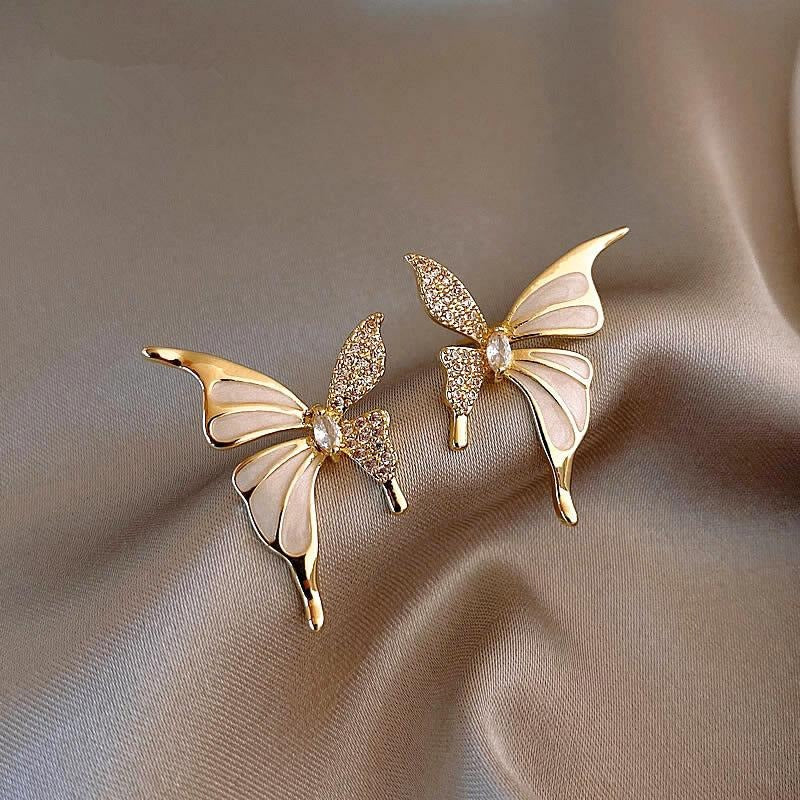 Golden Butterfly Wing Earrings