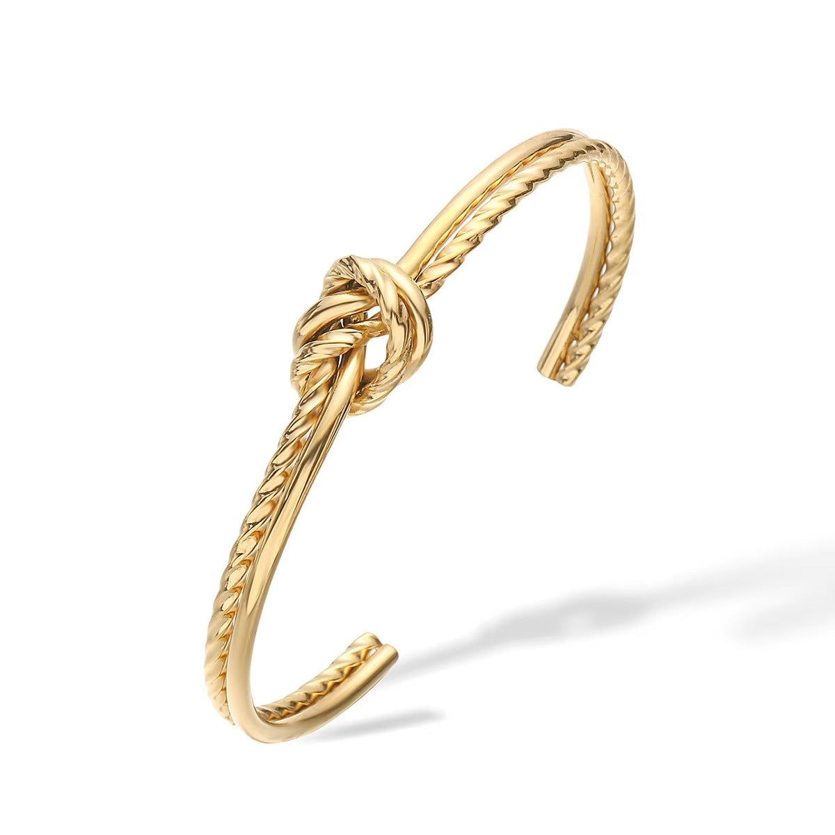Twisted Knot Gold Cuff Bracelet
