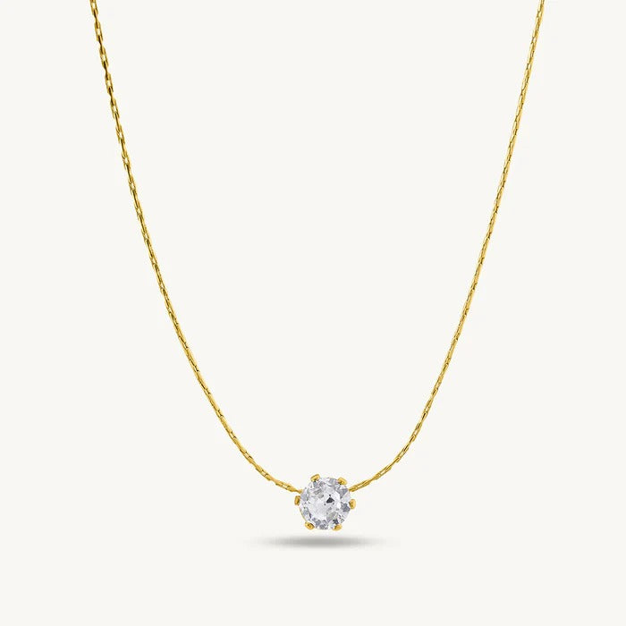Modern Nail Bangle & Solitaire Necklace Set