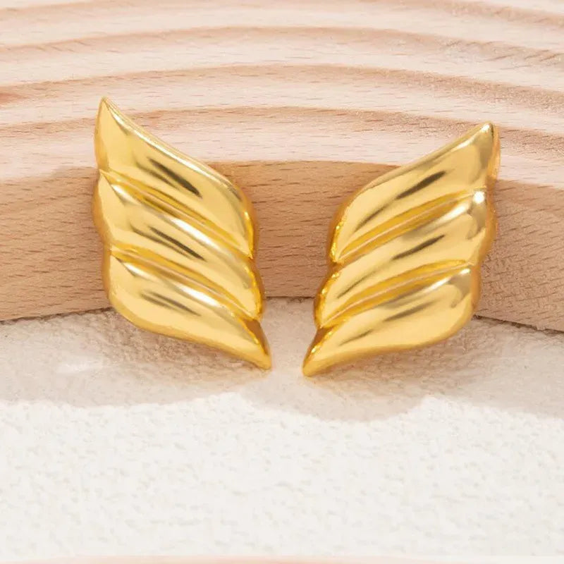 Gold Wing Stud Earrings