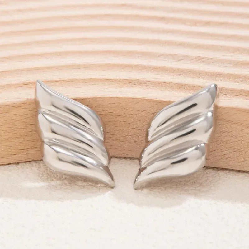 Gold Wing Stud Earrings