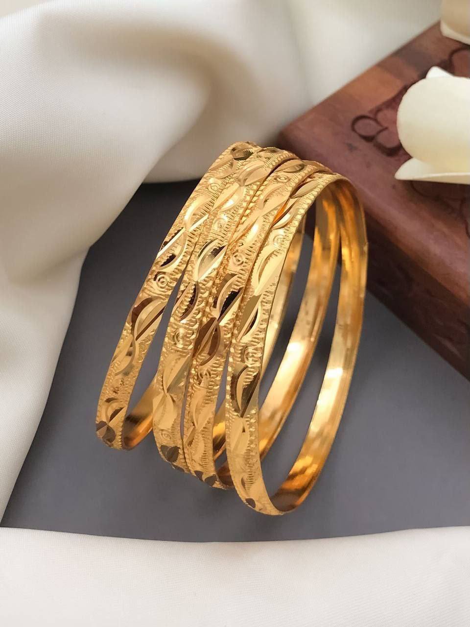 Aarna Etched Gold Bangles