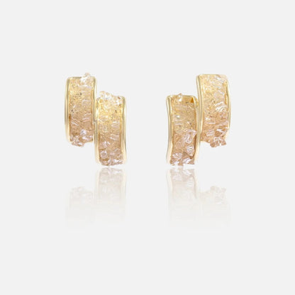 Crystal Chunky Huggie Earrings