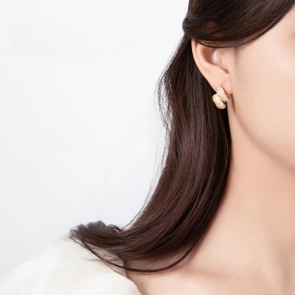Crystal Chunky Huggie Earrings