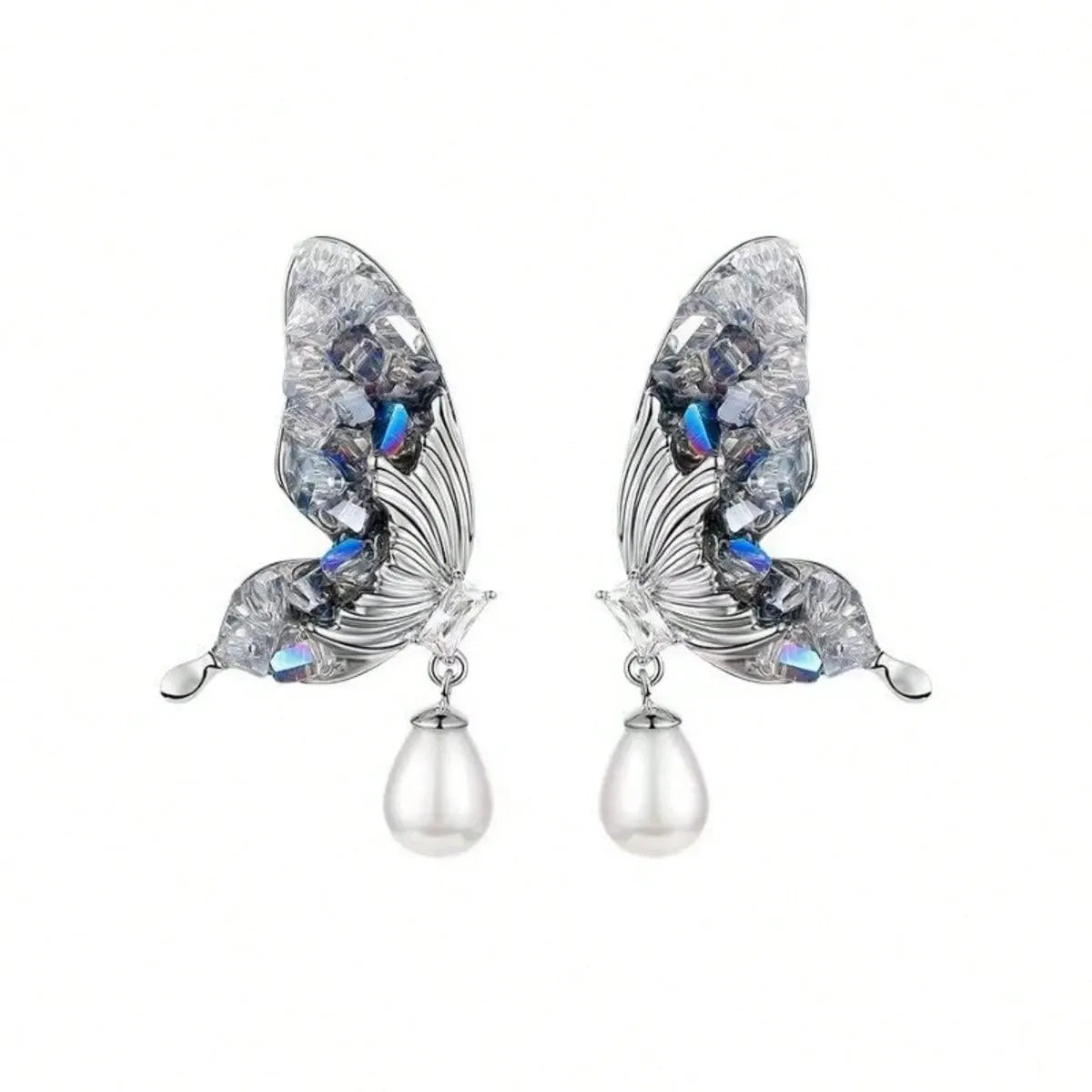 Butterfly Pearl Drop Earrings