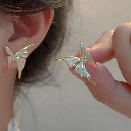 Golden Butterfly Wing Earrings