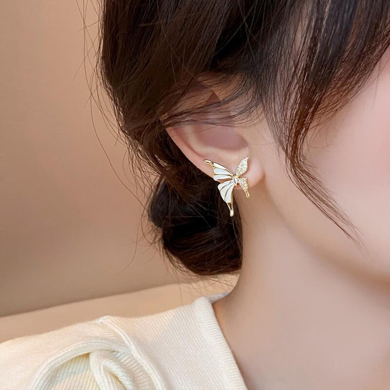 Golden Butterfly Wing Earrings