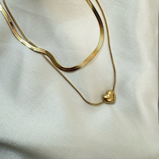 Bauble Cluster 2 in 1 heart chain Necklace