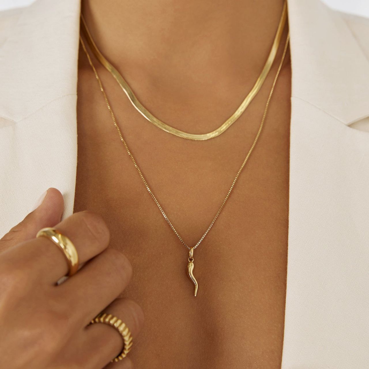 Herringbone Snake Chain Necklace