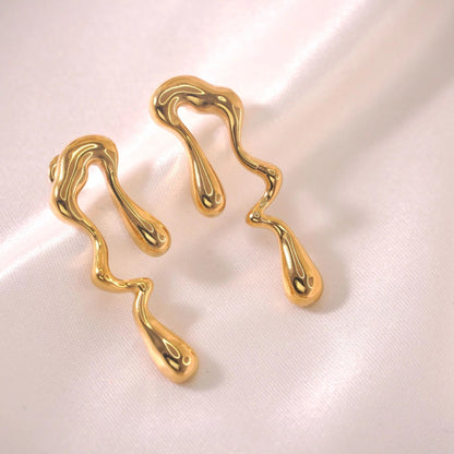 Liquid Gold Wave Earrings