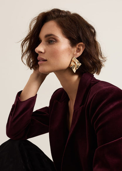 Abstract Leaf-Shape Earrings