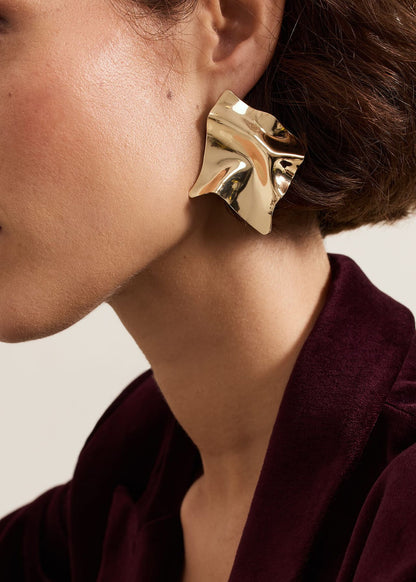 Abstract Leaf-Shape Earrings