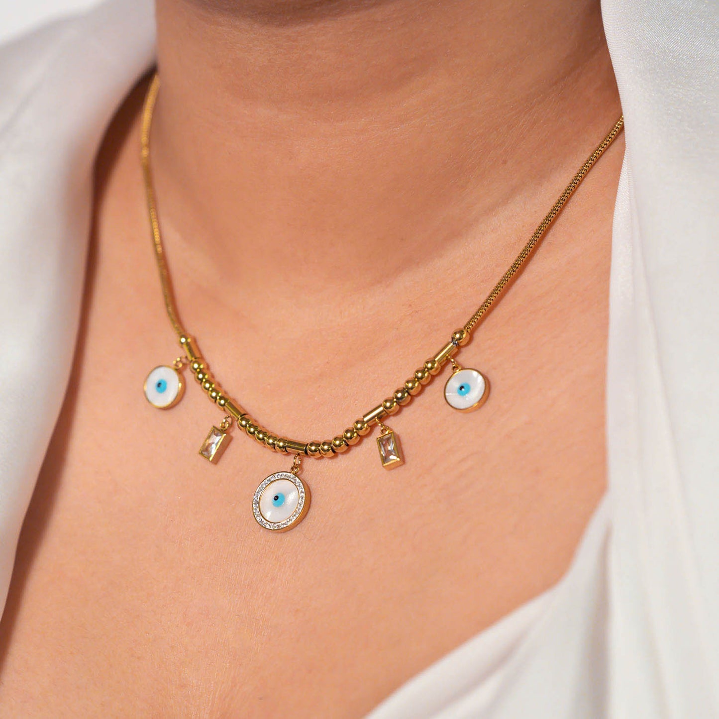 Evil Eye Beaded Necklace