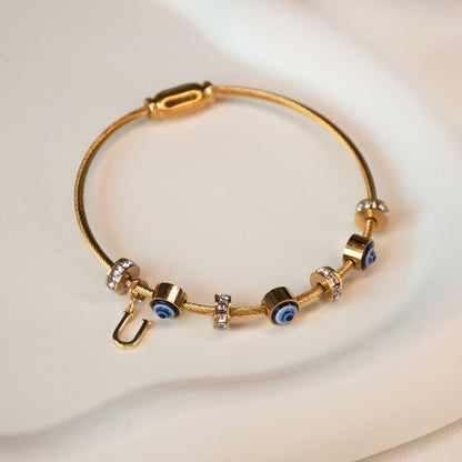 Classic Evil Eye Bangle With Personalized Initial
