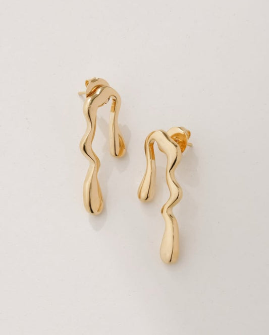 Liquid Gold Wave Earrings