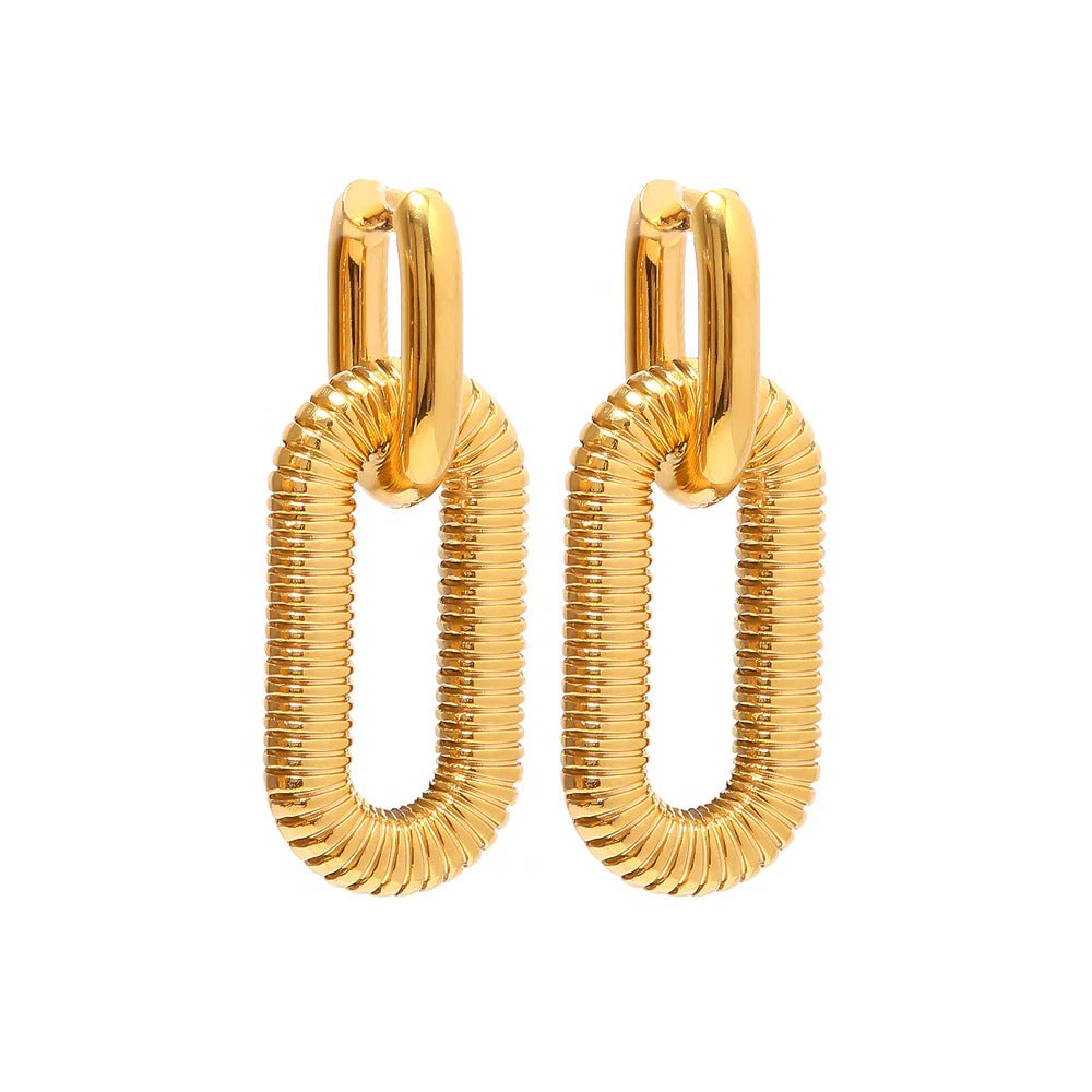 Oval Coil Drop Earrings