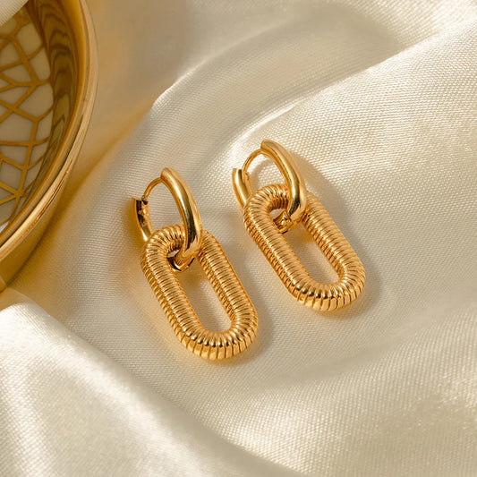 Oval Coil Drop Earrings