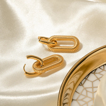 Oval Coil Drop Earrings