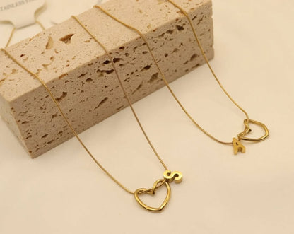 Twisted Heart Necklace With Personalized Initial