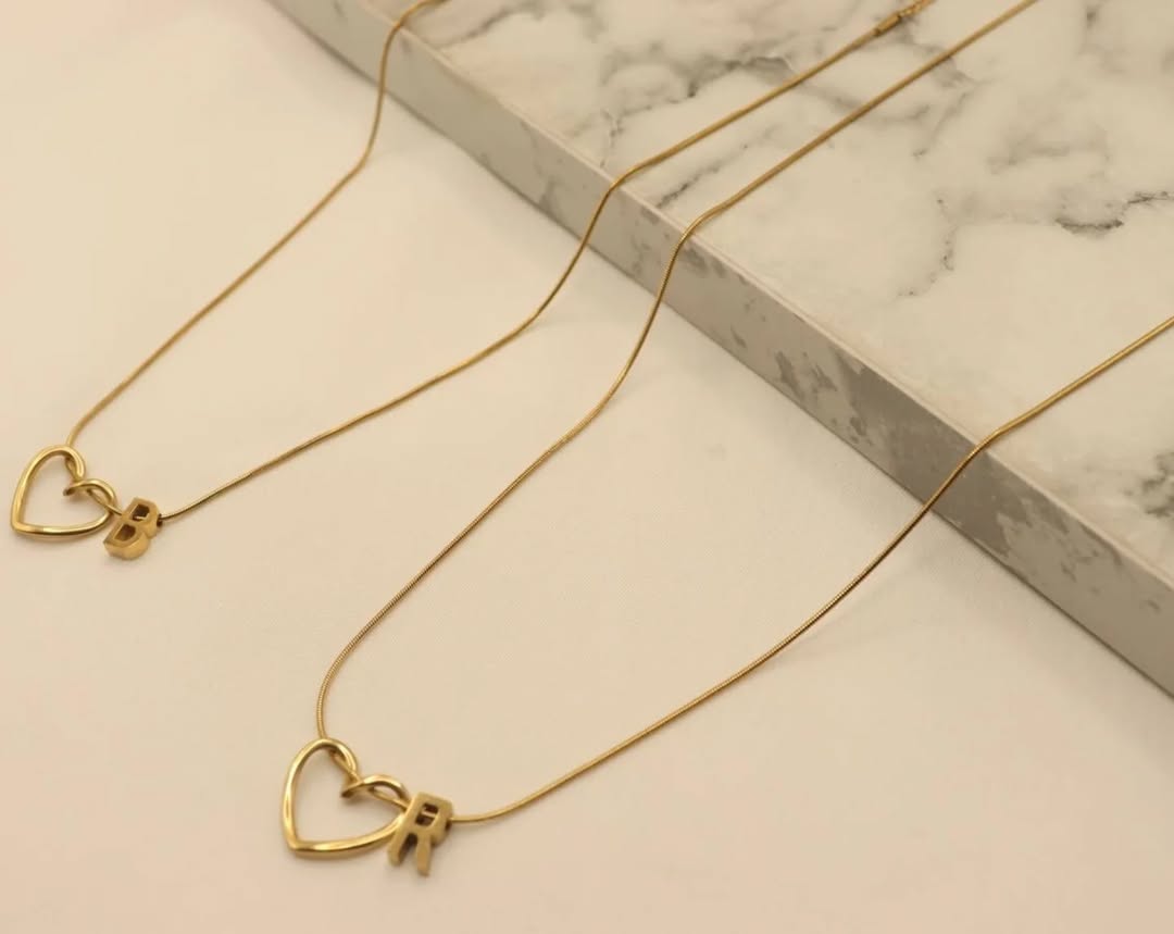 Twisted Heart Necklace With Personalized Initial