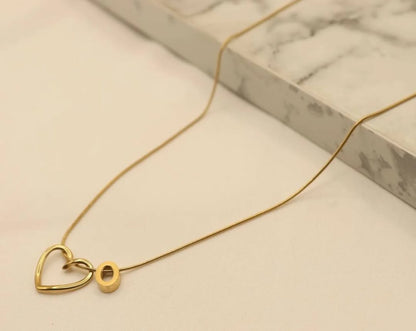 Twisted Heart Necklace With Personalized Initial