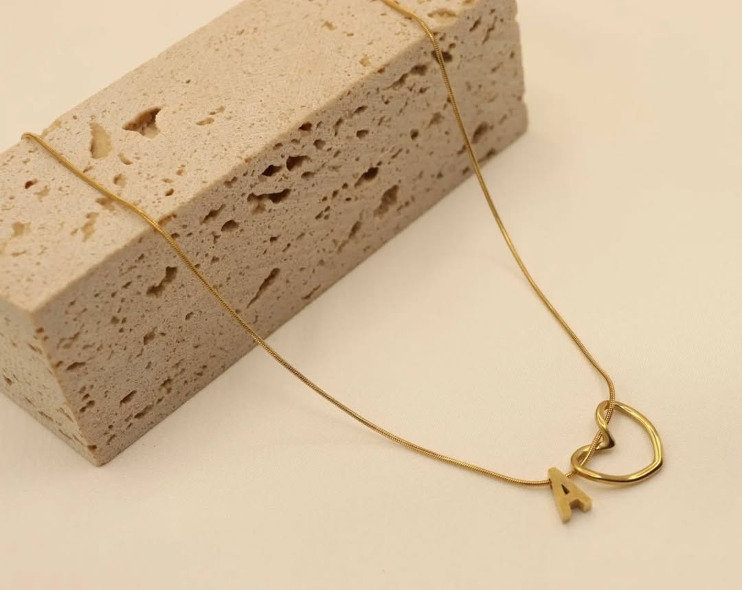 Twisted Heart Necklace With Personalized Initial