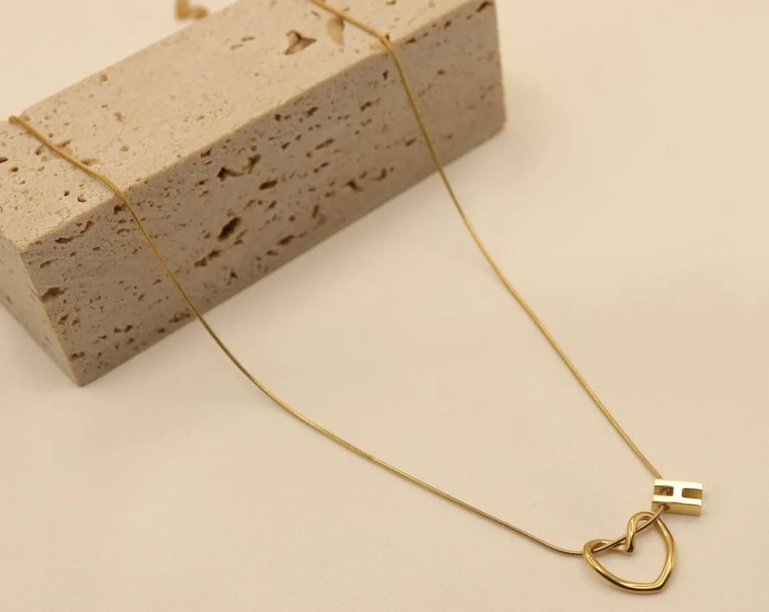 Twisted Heart Necklace With Personalized Initial
