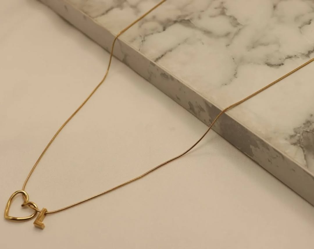 Twisted Heart Necklace With Personalized Initial