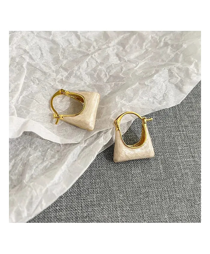 Korean Style Bag Shaped Hoop Earrings