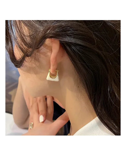 Korean Style Bag Shaped Hoop Earrings