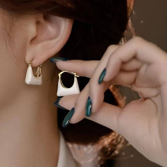 Korean Style Bag Shaped Hoop Earrings