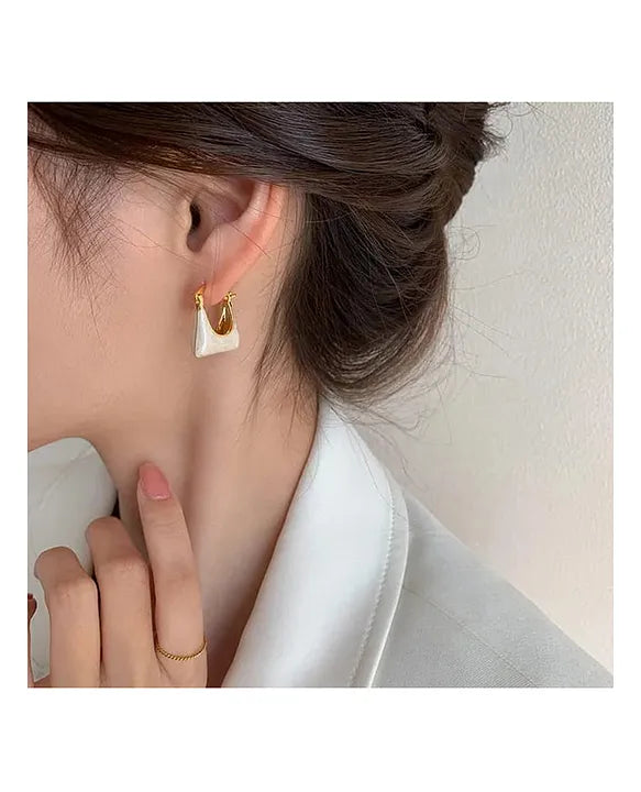 Korean Style Bag Shaped Hoop Earrings