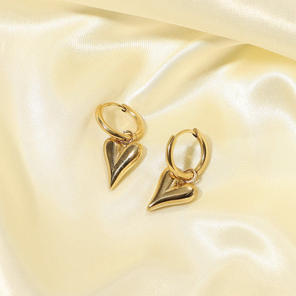 Elegant Hoop Earrings with Heart Pendants