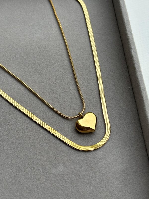 Bauble Cluster 2 in 1 heart chain Necklace