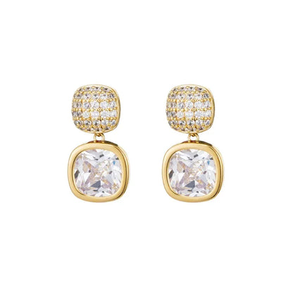 Elegant Earrings With Square Cut Design