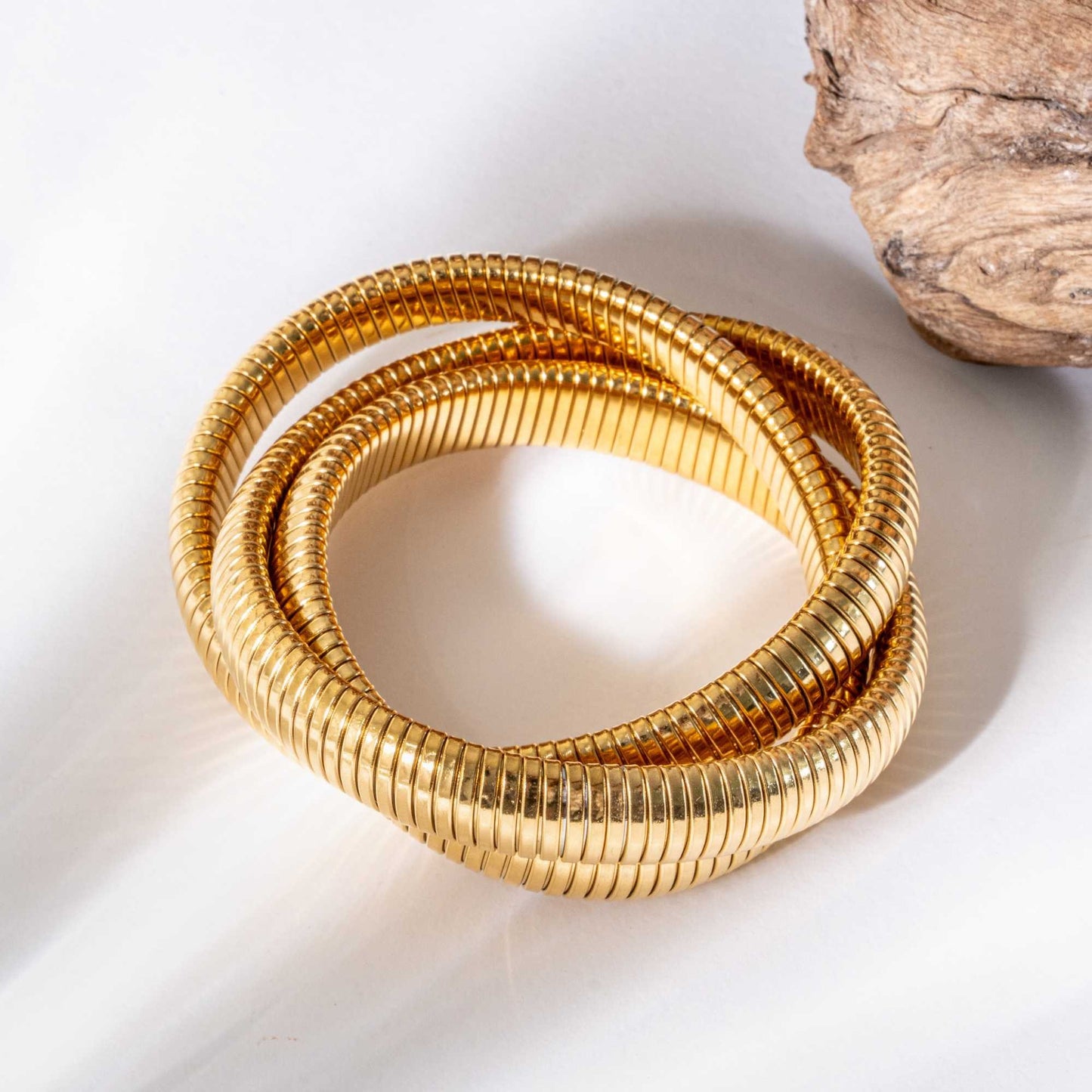 Coiled Luxe 18K Gold-Plated Snake Bracelet