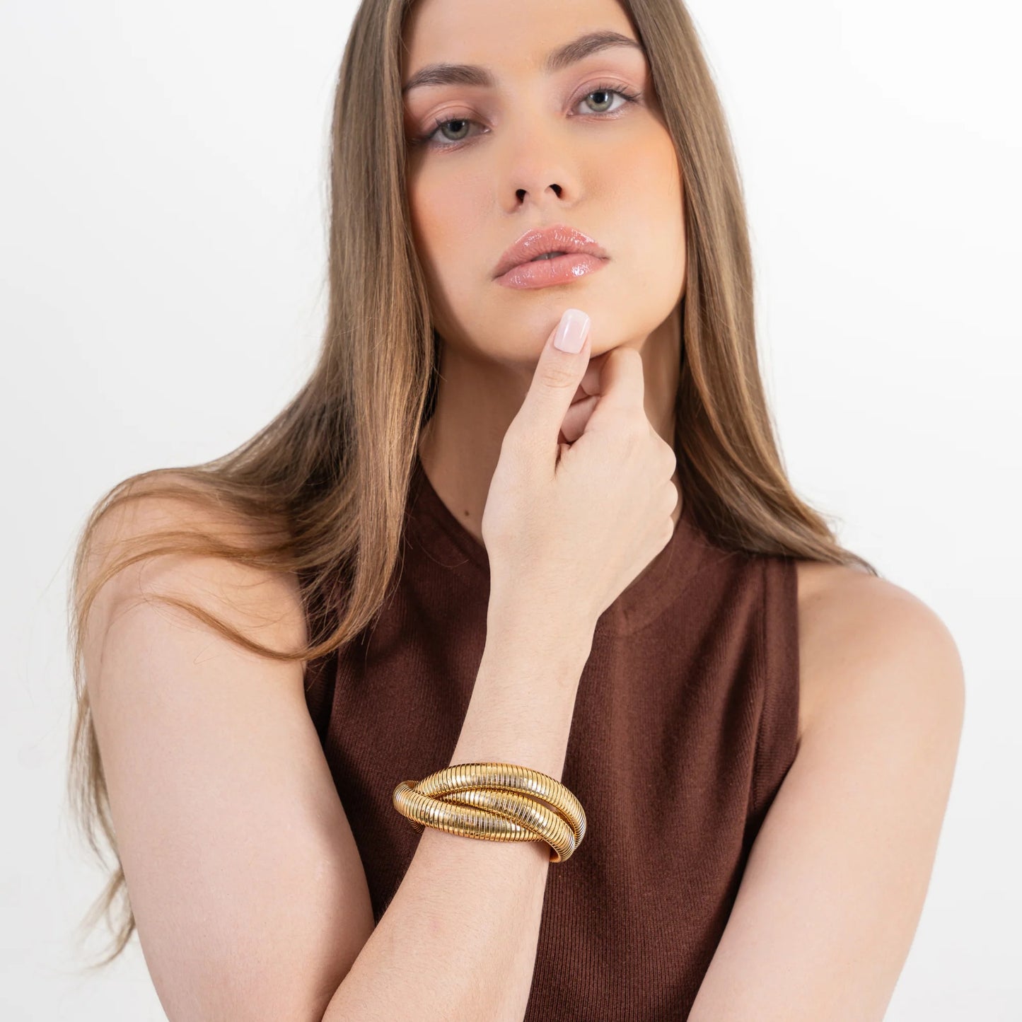 Coiled Luxe 18K Gold-Plated Snake Bracelet