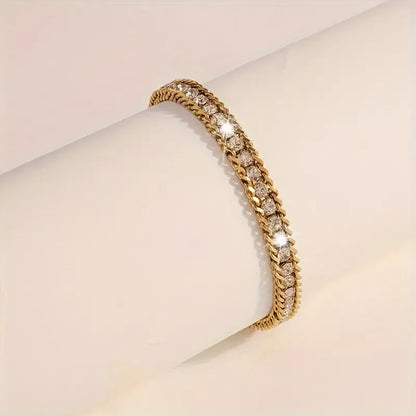 Cuban Chain Tennis Bracelet with CZ Diamonds