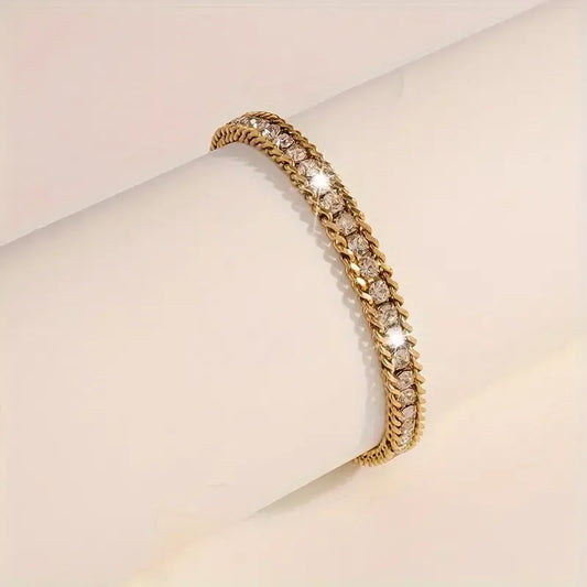 Cuban Chain Tennis Bracelet with CZ Diamonds