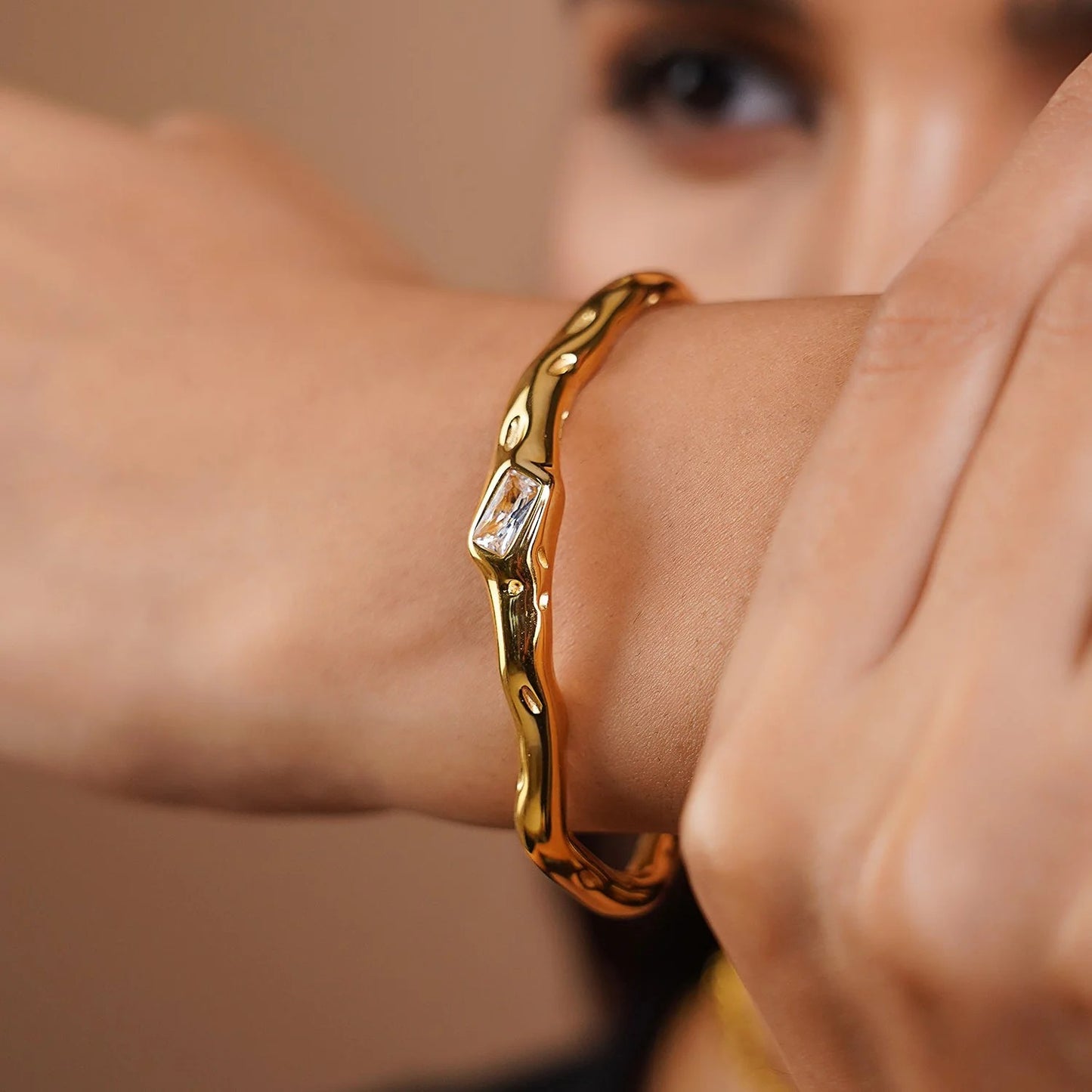 Molten Gold Textured Cuff