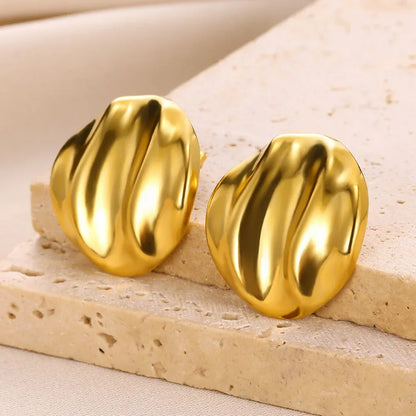 Bold Dome Gold Stud Earrings
