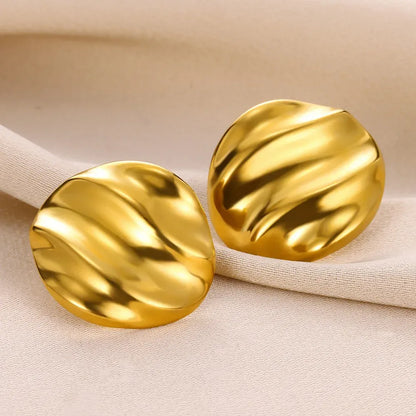 Bold Dome Gold Stud Earrings