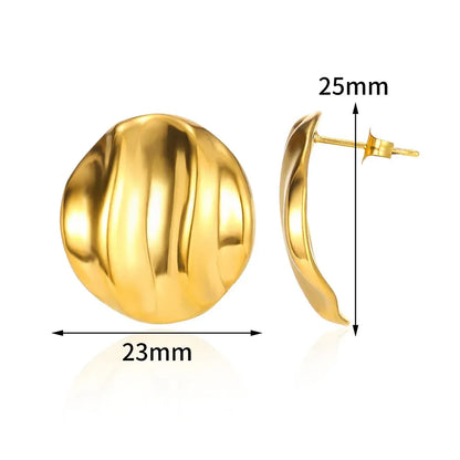 Bold Dome Gold Stud Earrings