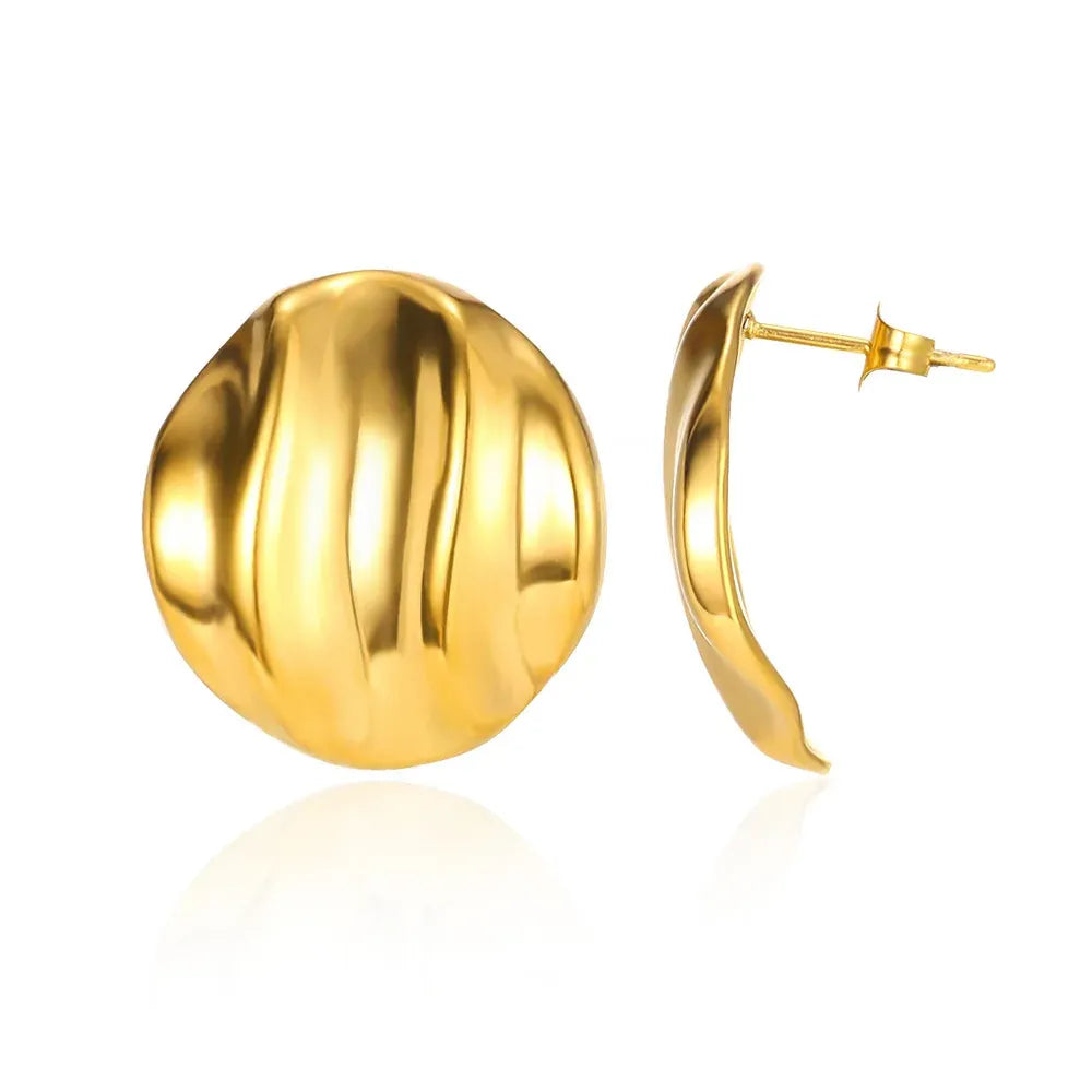 Bold Dome Gold Stud Earrings